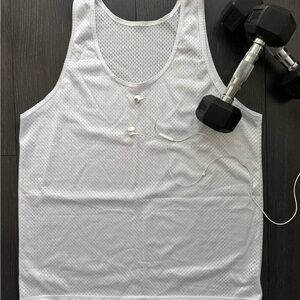 American Apparel White Mesh Jersey Tank Top